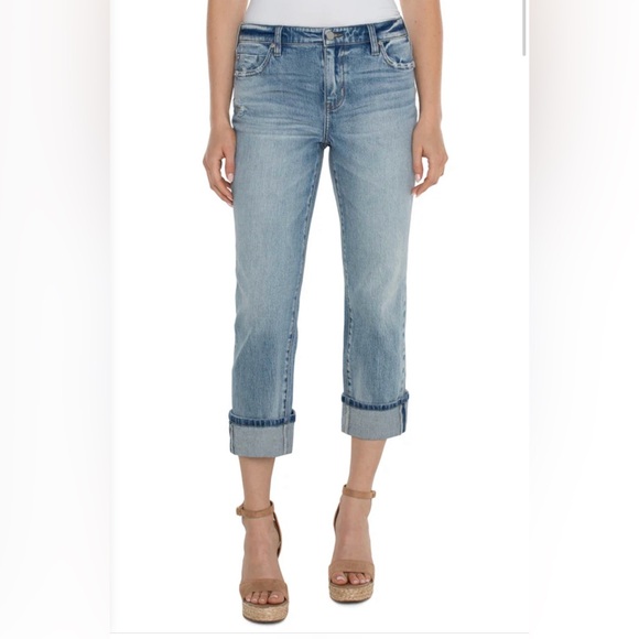 FINAL SALE MARLEY GIRLFRIEND CUFFED DENIM - LIVERPOOL LOS ANGELES LM5158Q31 main image 1